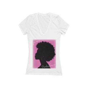 Afro Silhouette V-Neck Tee – 'You are a Priceless Treasure' (Special - Founding Customers)