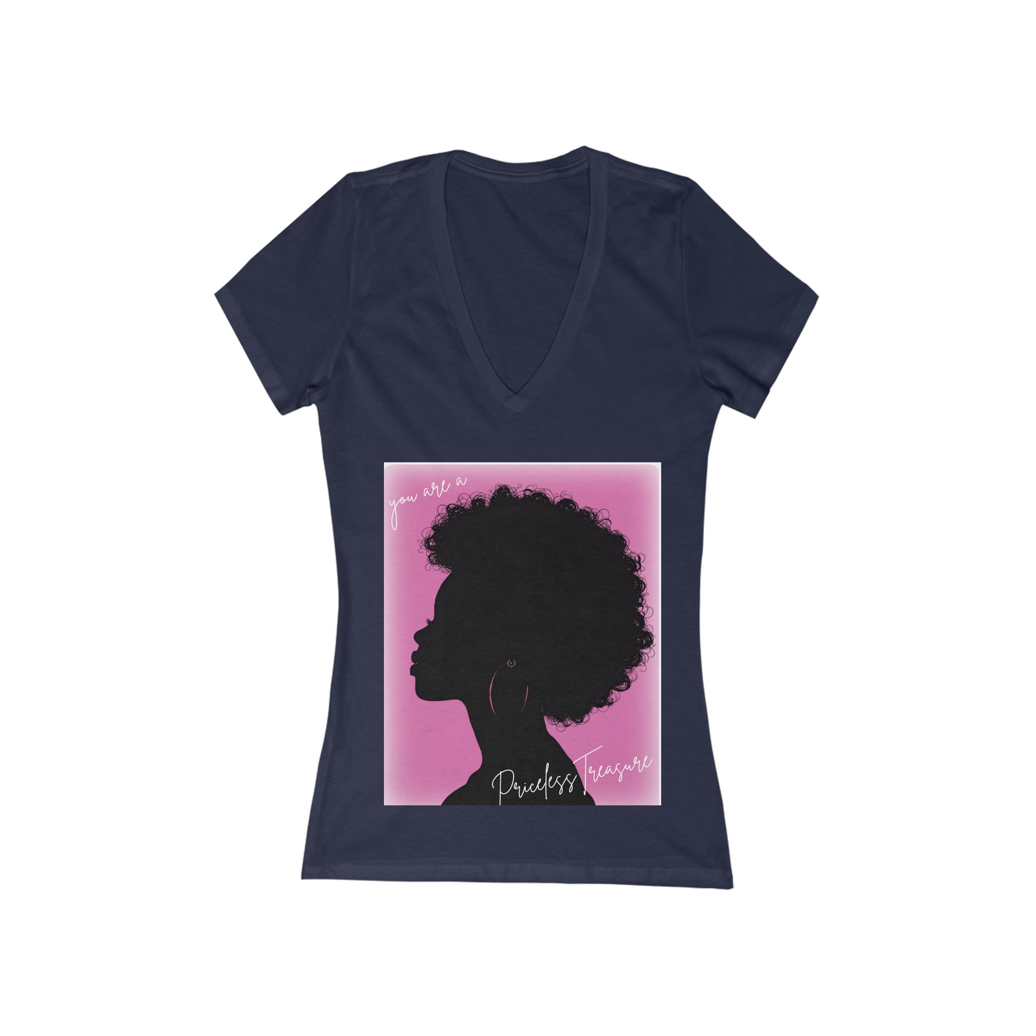 Afro Silhouette V-Neck Tee – 'You are a Priceless Treasure' (Special - Founding Customers) - Image 7