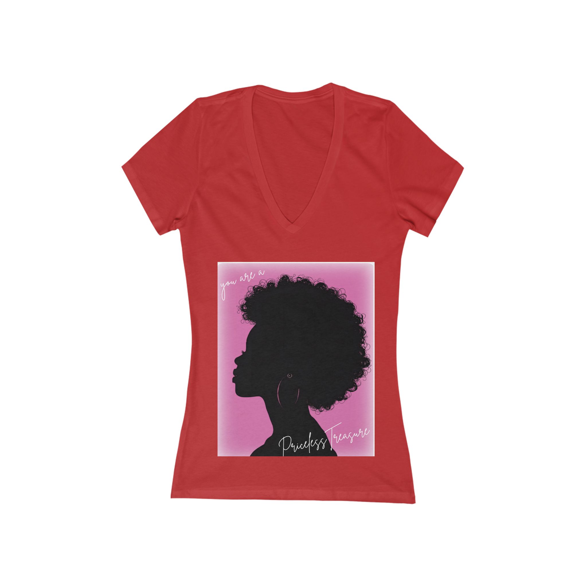 Afro Silhouette V-Neck Tee – 'You are a Priceless Treasure' (Special - Founding Customers) - Image 9