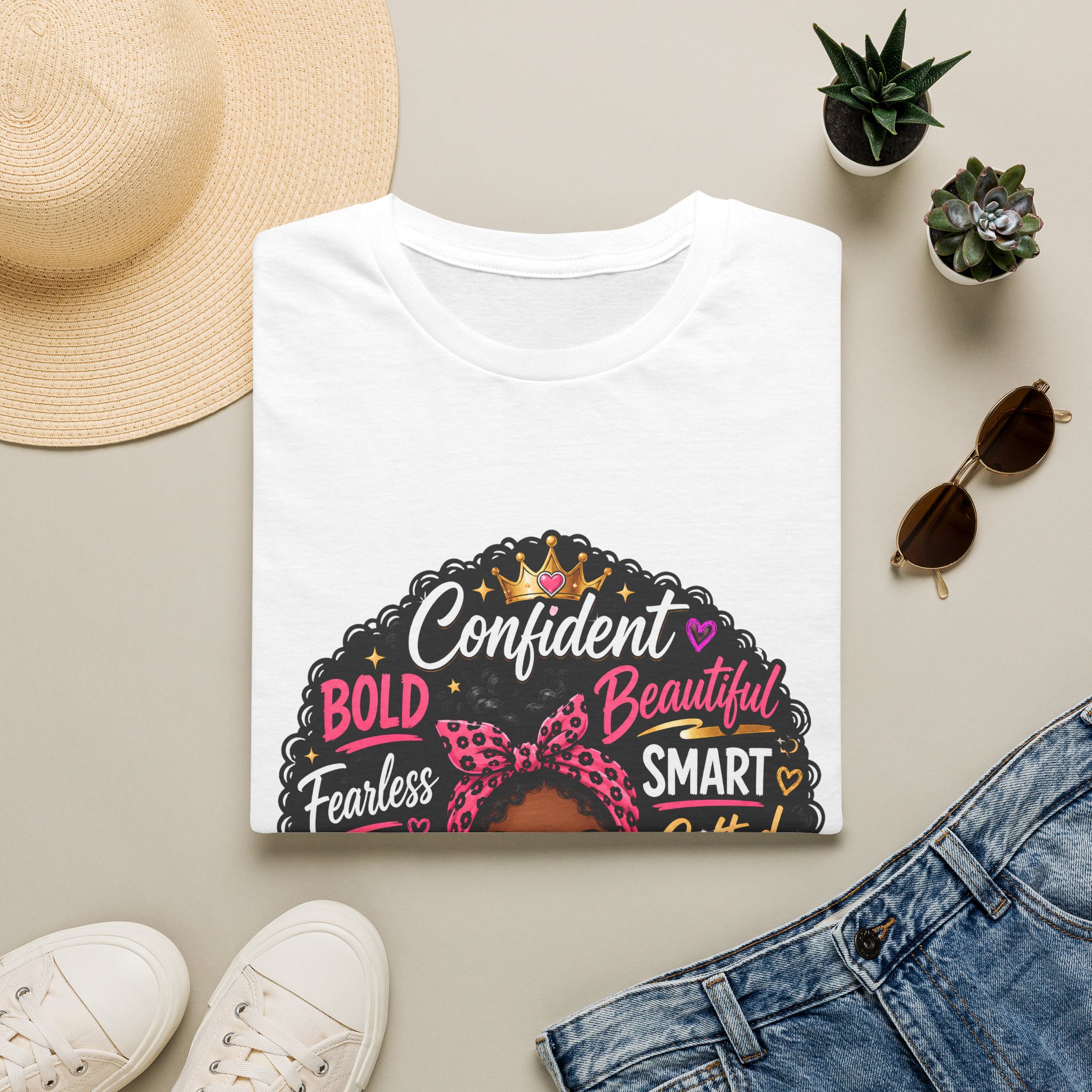 Afro Queen Graphic T‑Shirt — "Confident, Bold, Beautiful" Empowerment Tee - Image 3