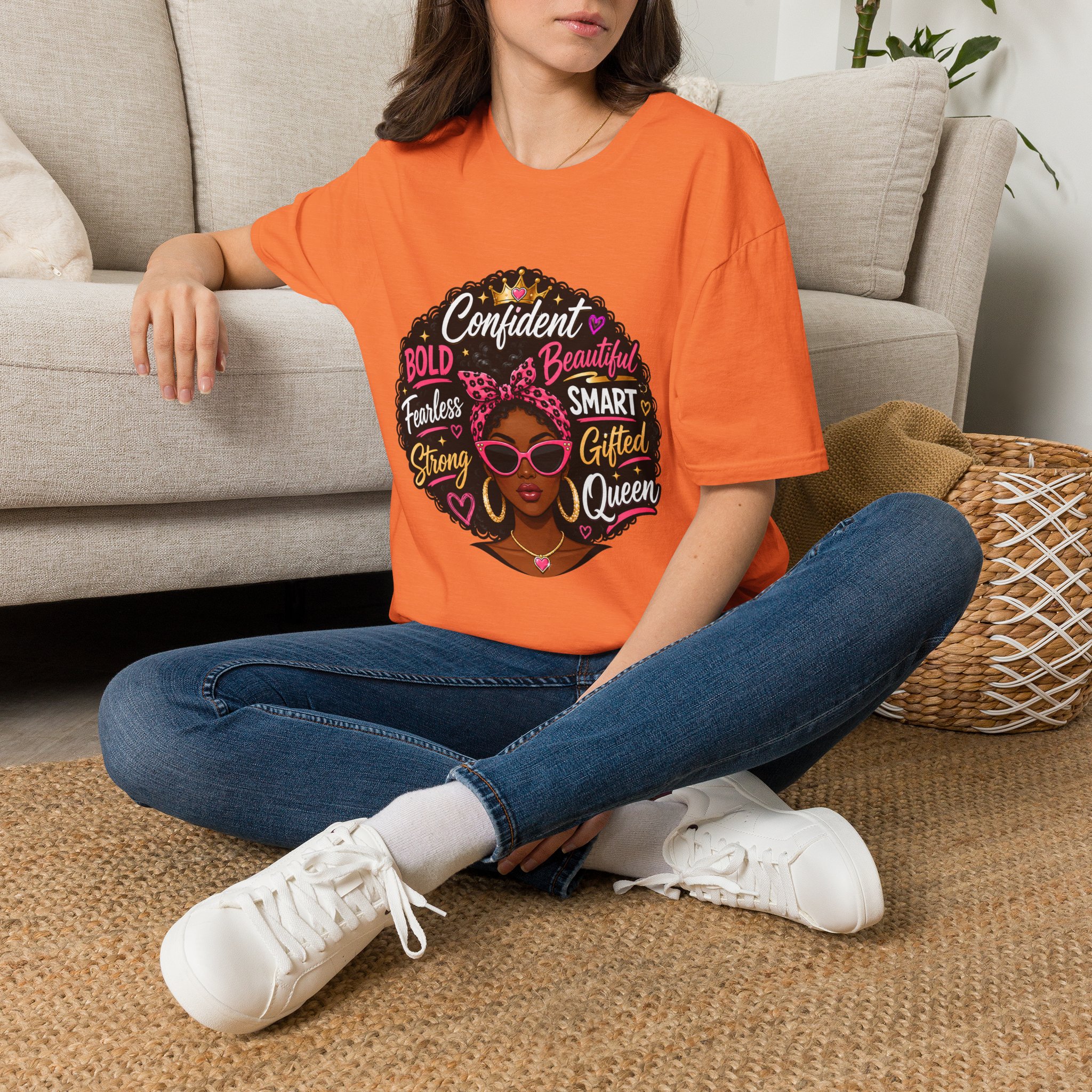 Afro Queen Graphic T‑Shirt — "Confident, Bold, Beautiful" Empowerment Tee - Image 6