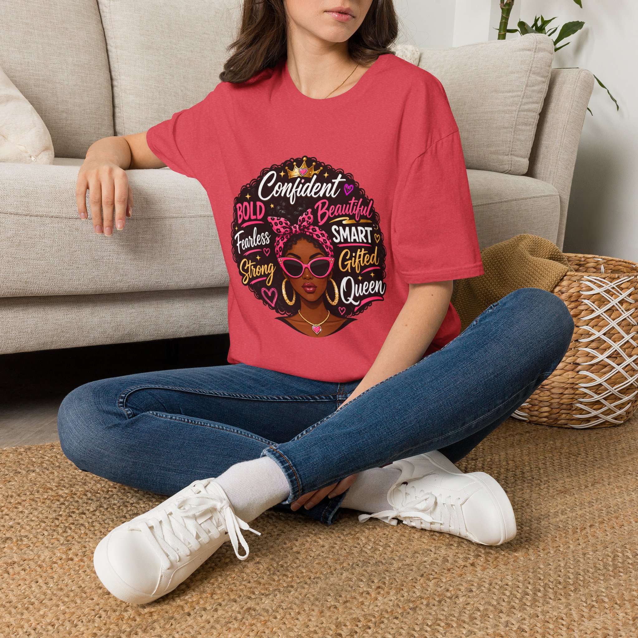 Afro Queen Graphic T‑Shirt — "Confident, Bold, Beautiful" Empowerment Tee - Image 42