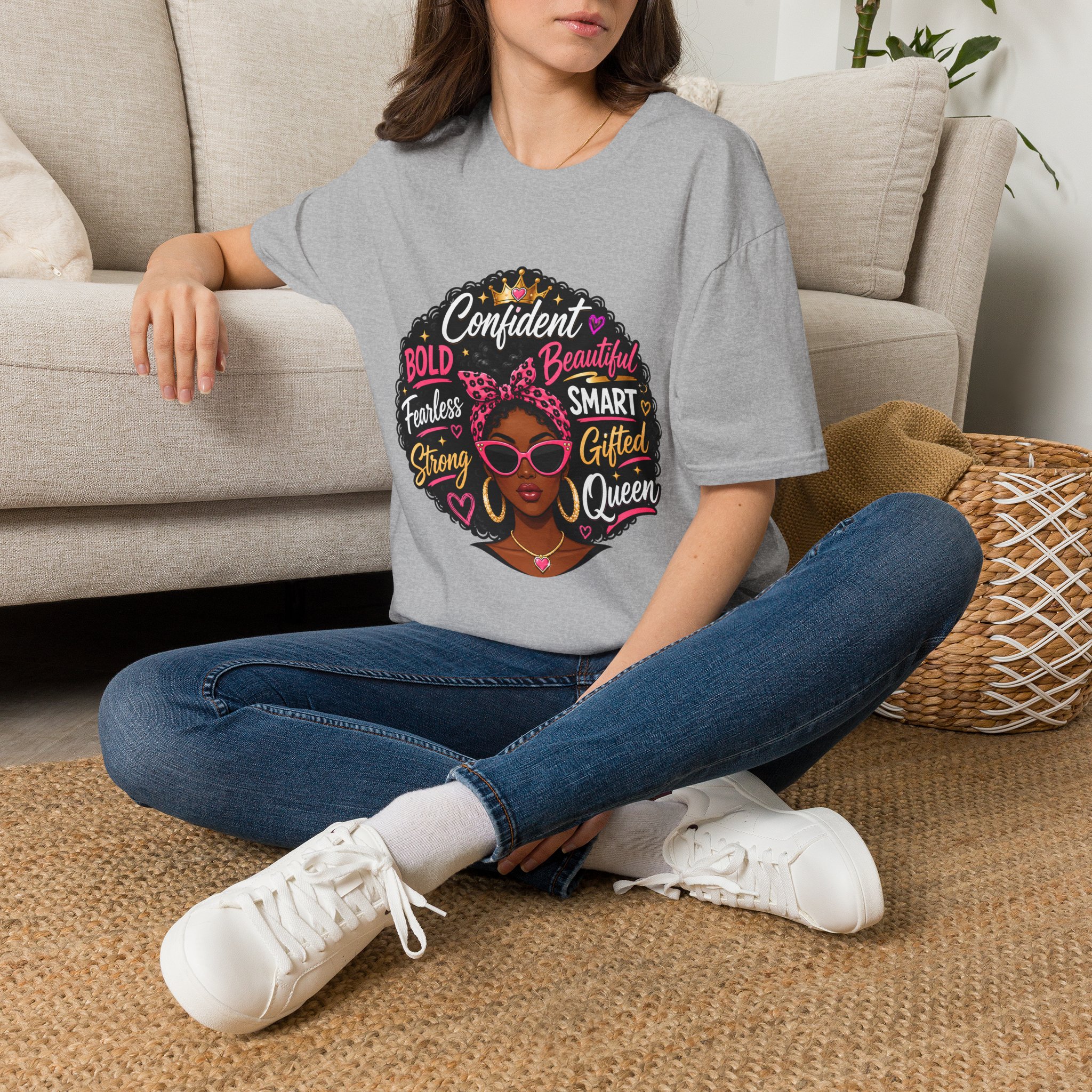Afro Queen Graphic T‑Shirt — "Confident, Bold, Beautiful" Empowerment Tee - Image 15