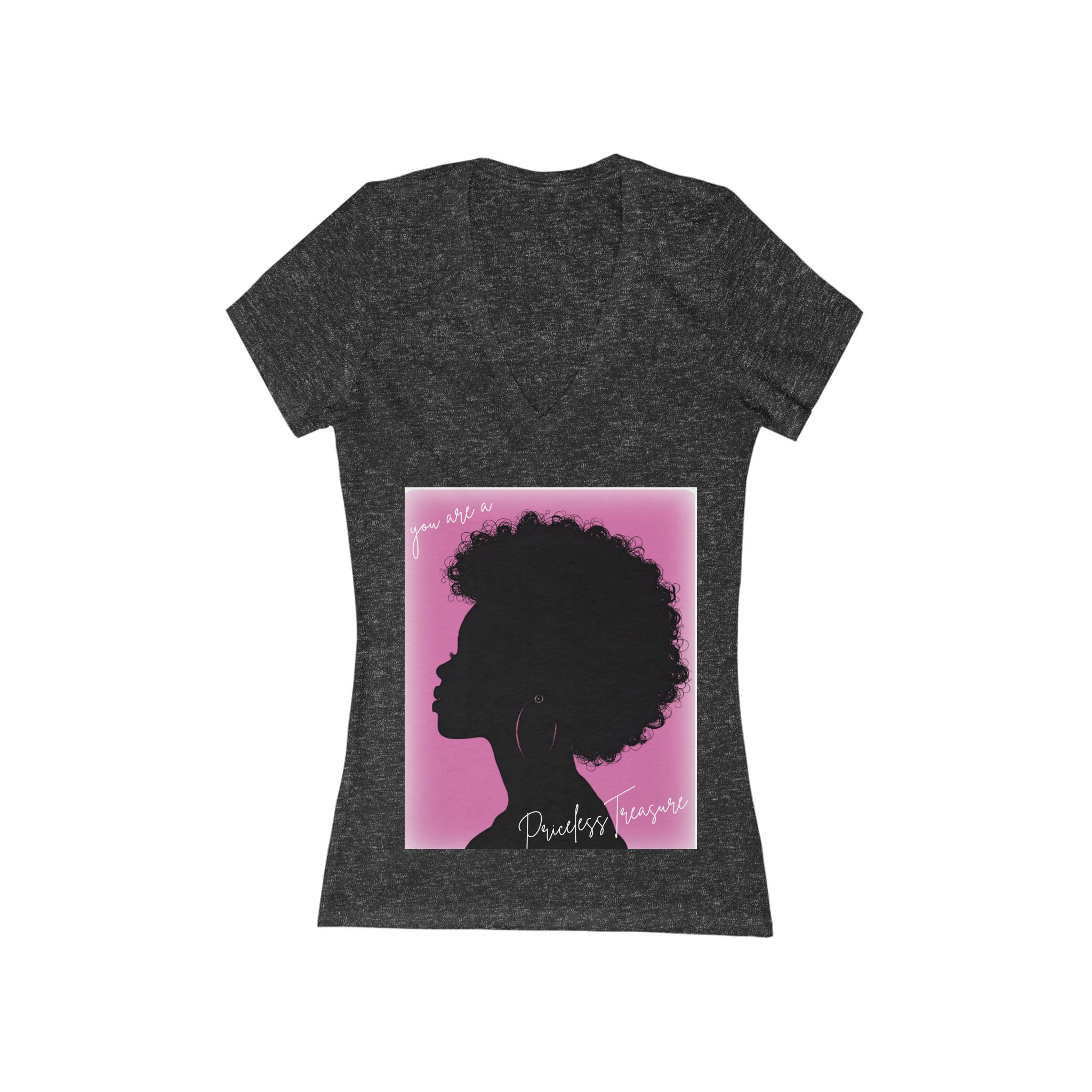 Afro Silhouette V-Neck Tee – 'You are a Priceless Treasure' (Special - Founding Customers) - Image 5