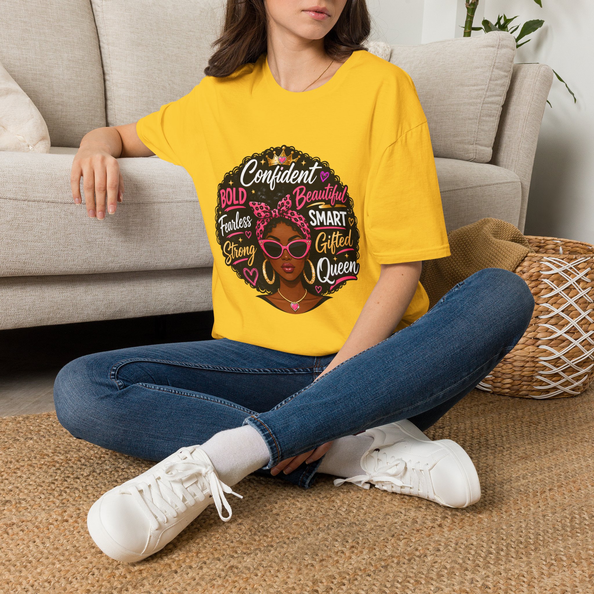 Afro Queen Graphic T‑Shirt — "Confident, Bold, Beautiful" Empowerment Tee - Image 30