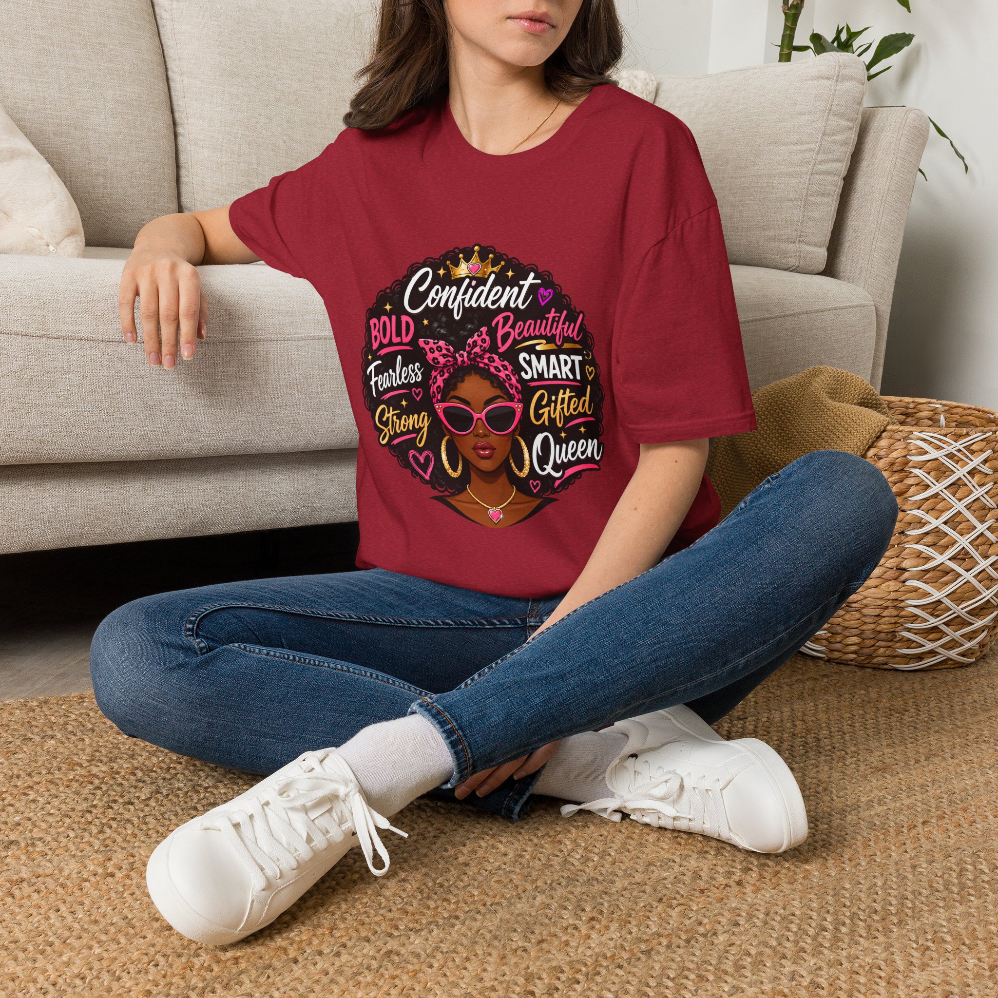 Afro Queen Graphic T‑Shirt — "Confident, Bold, Beautiful" Empowerment Tee - Image 45