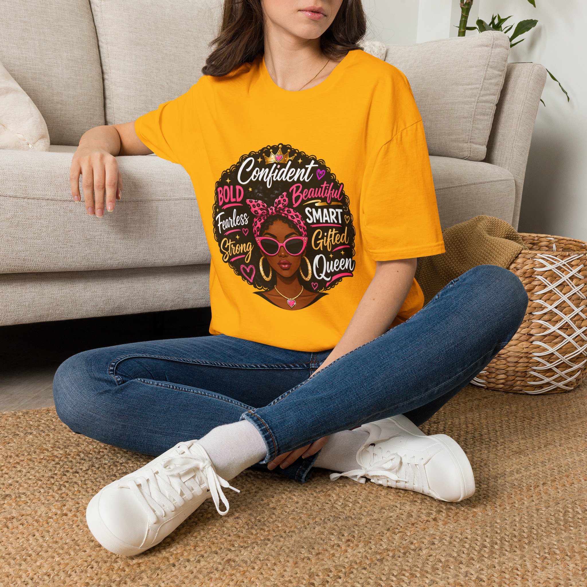 Afro Queen Graphic T‑Shirt — "Confident, Bold, Beautiful" Empowerment Tee - Image 18