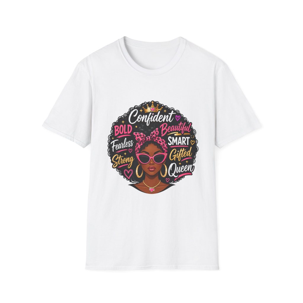 Afro Queen Graphic T‑Shirt — "Confident, Bold, Beautiful" Empowerment Tee