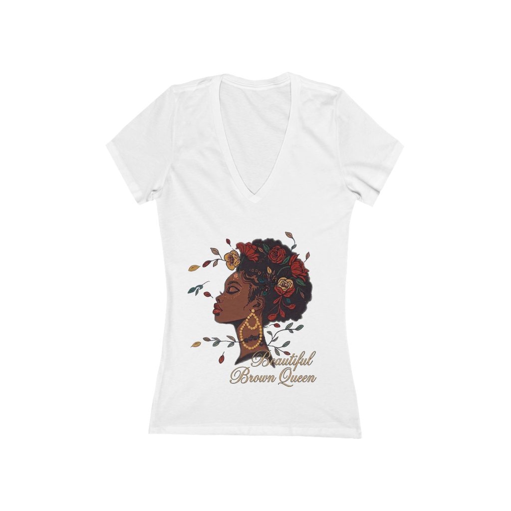 Brown Queen V‑Neck Tee — Beautiful Brown Queen (Special - Founding Customers)