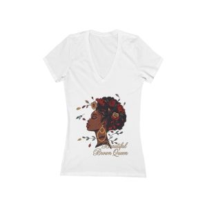 Brown Queen V‑Neck Tee — Beautiful Brown Queen (Special - Founding Customers)