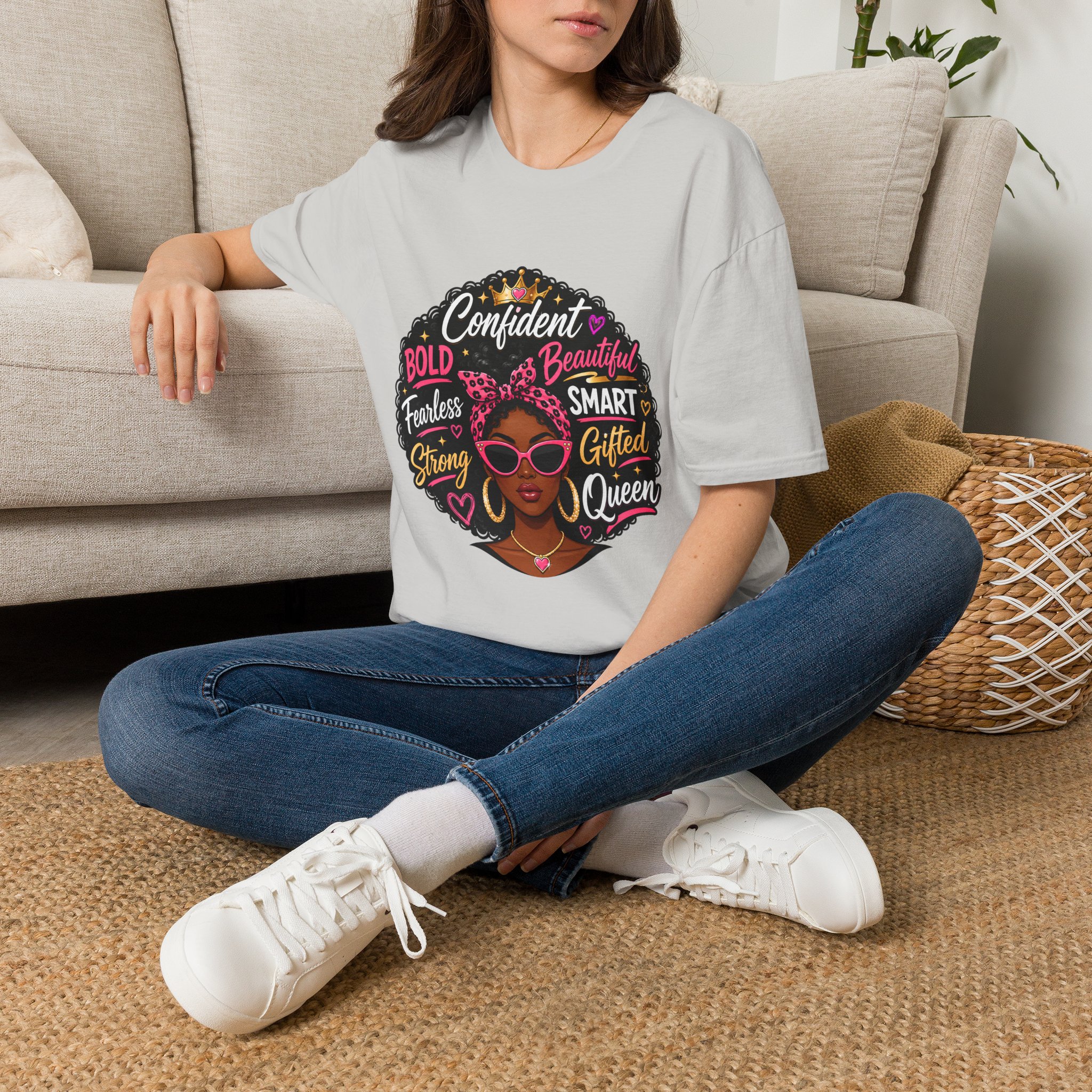 Afro Queen Graphic T‑Shirt — "Confident, Bold, Beautiful" Empowerment Tee - Image 12