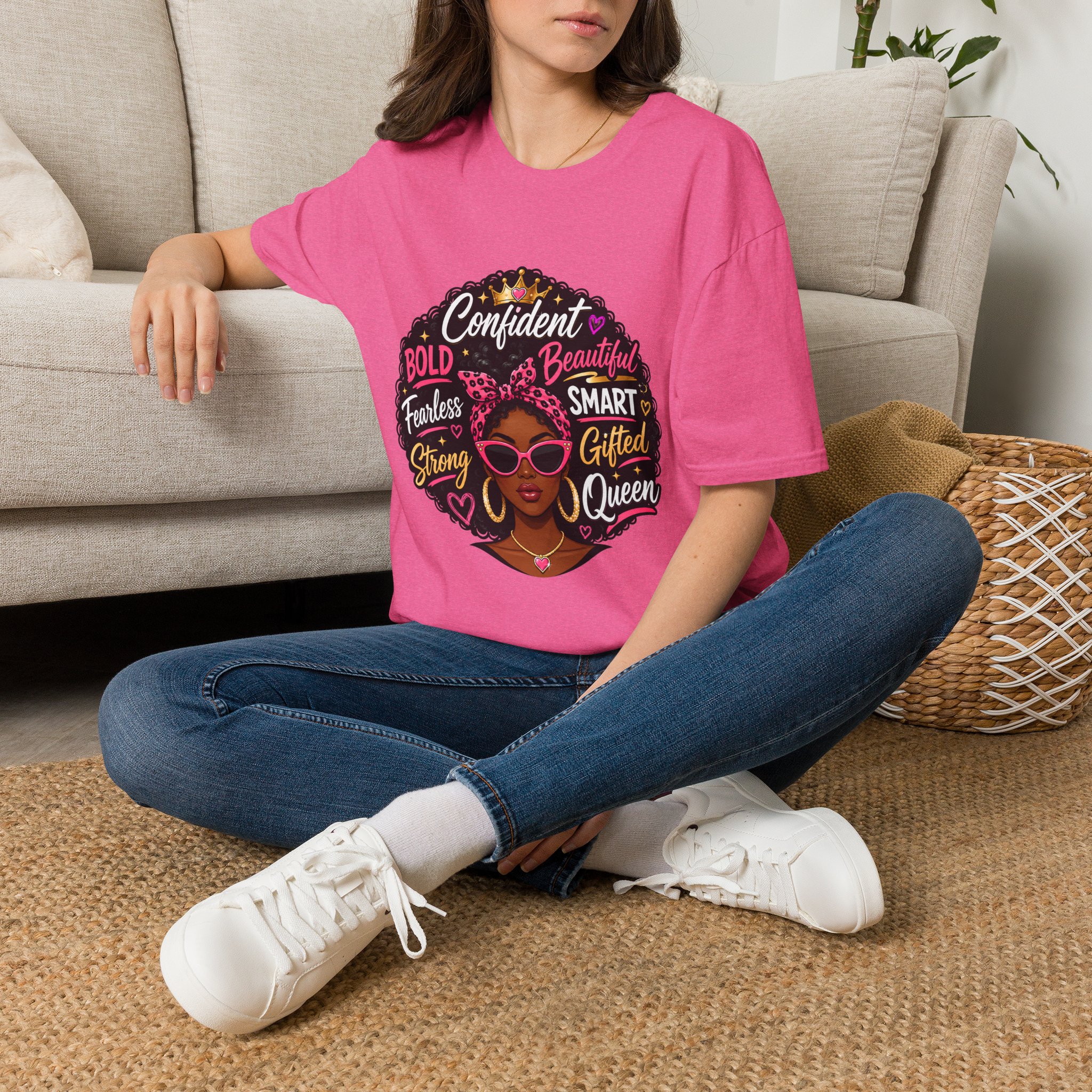Afro Queen Graphic T‑Shirt — "Confident, Bold, Beautiful" Empowerment Tee - Image 39