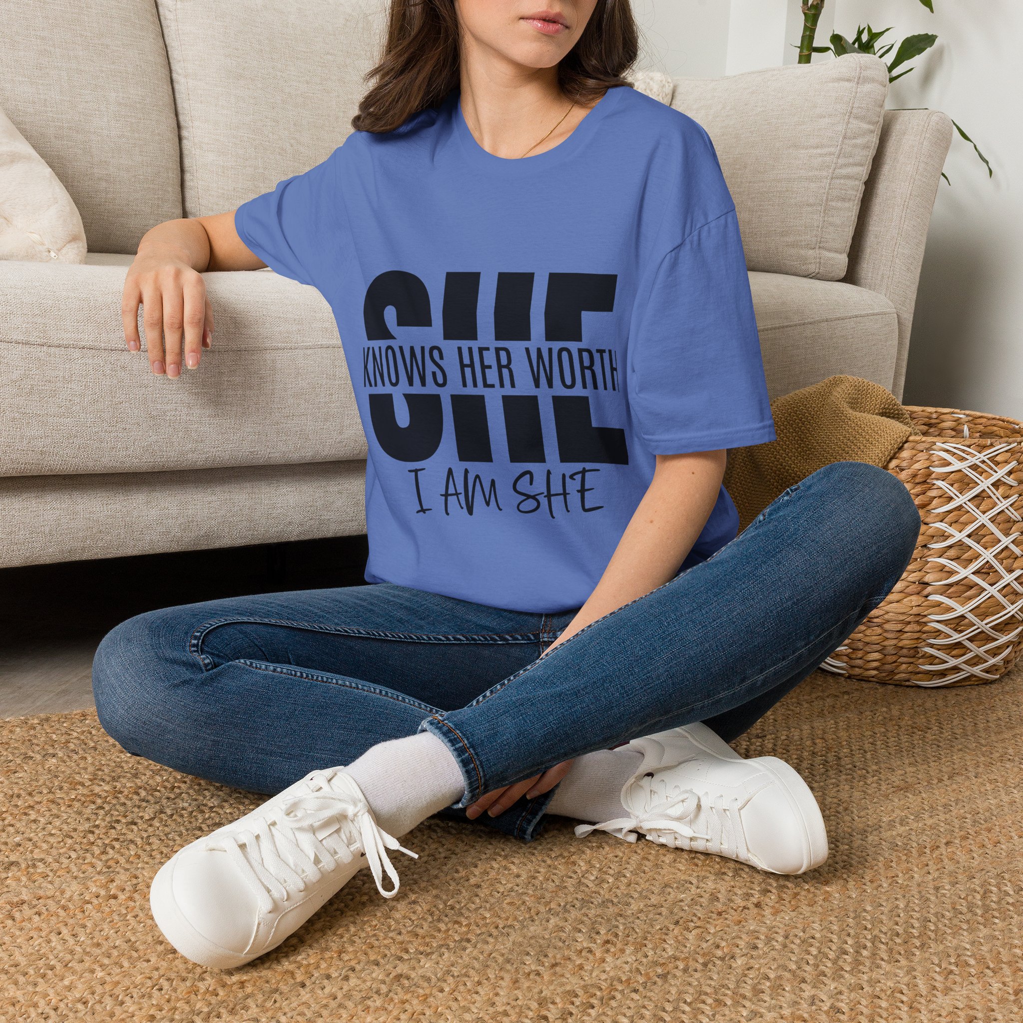 She Knows Her Worth Unisex Softstyle - Image 23