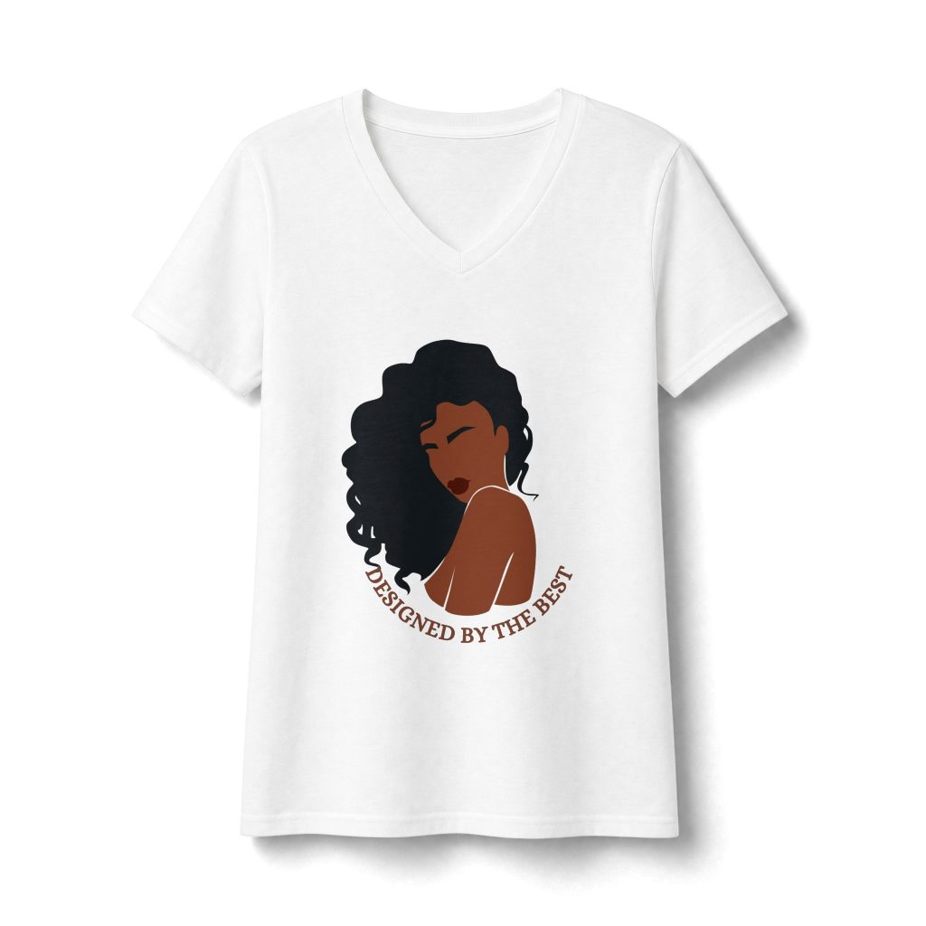 Designed By The Best V-Neck Tee — Empowering Women's Graphic Tee