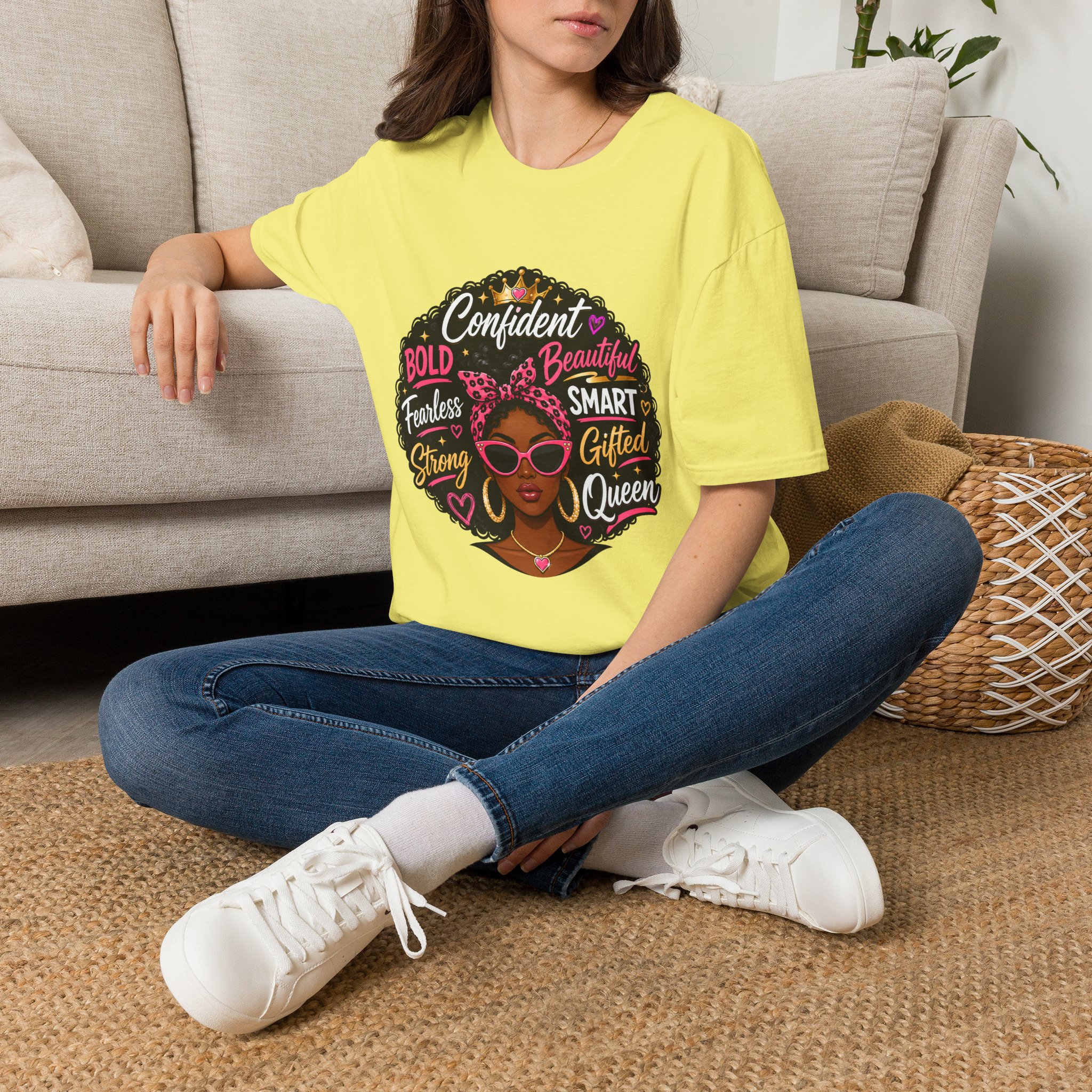Afro Queen Graphic T‑Shirt — "Confident, Bold, Beautiful" Empowerment Tee - Image 24