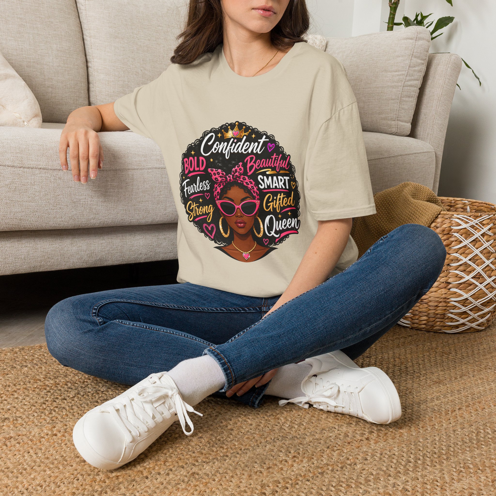 Afro Queen Graphic T‑Shirt — "Confident, Bold, Beautiful" Empowerment Tee - Image 9