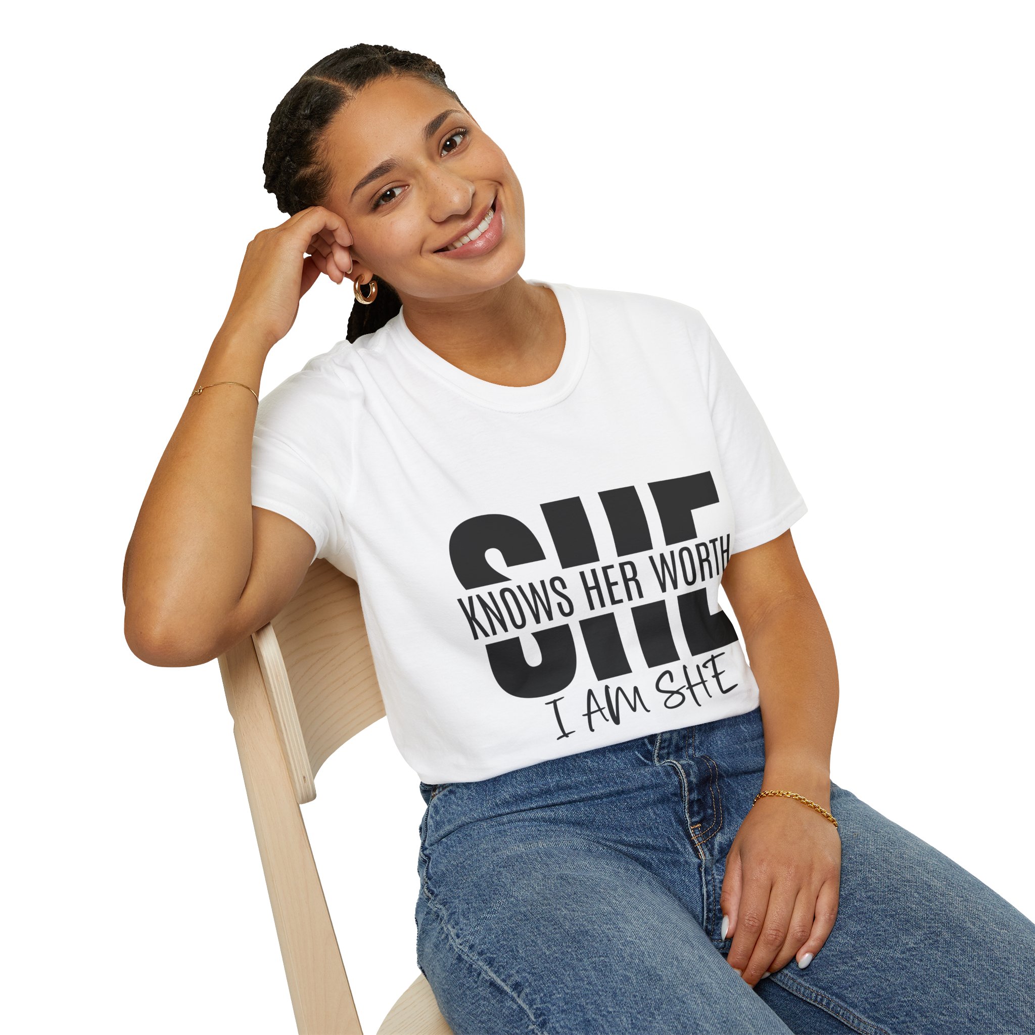 She Knows Her Worth Unisex Softstyle - Image 4